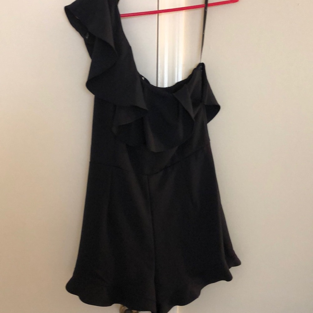 Navy blue one shoulder romper